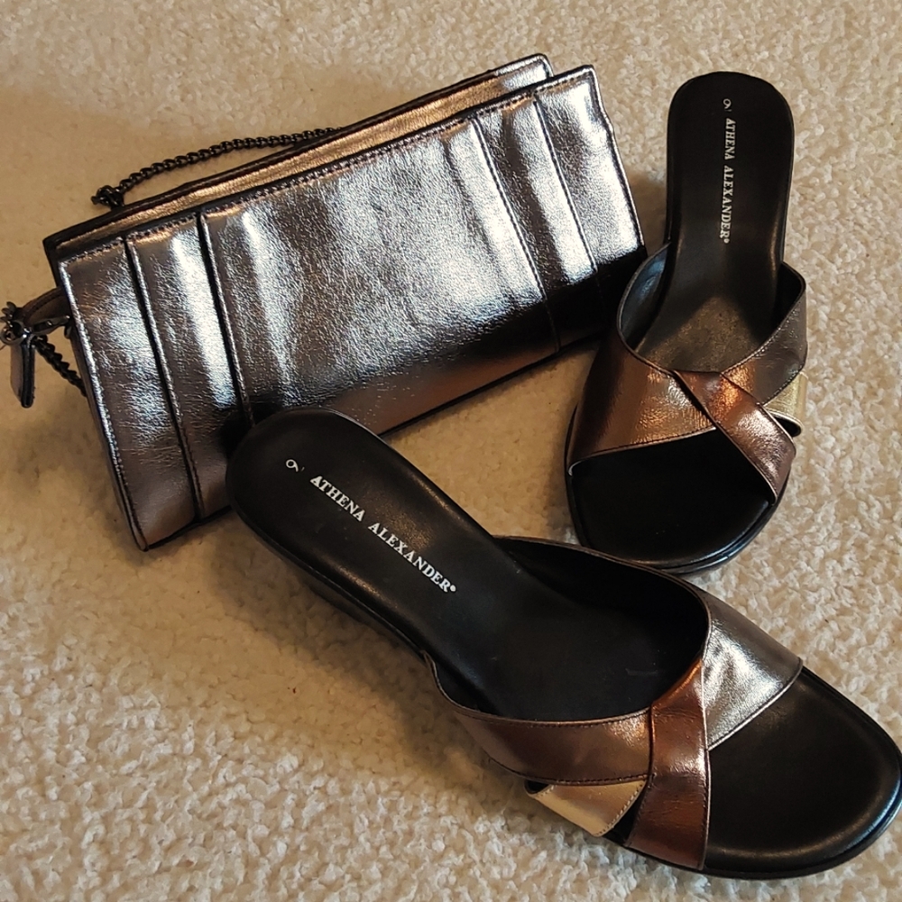 🌺 NWT Athena Alexander Wedge Shoes & Matching Purse